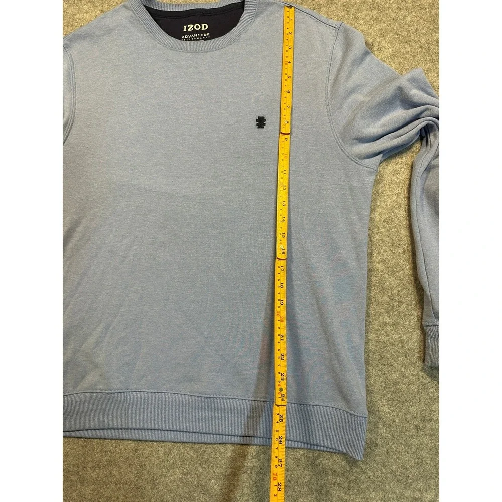 IZOD Advantage Performance‎ Sweatshirt Medium Blue Solid Stretch Crewneck